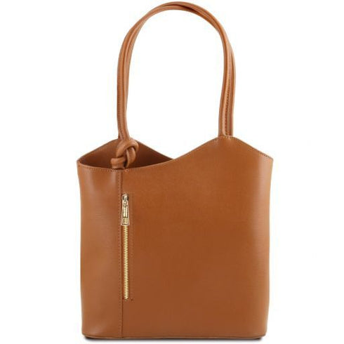 Patty - Saffiano leather convertible backpack shoulderbag